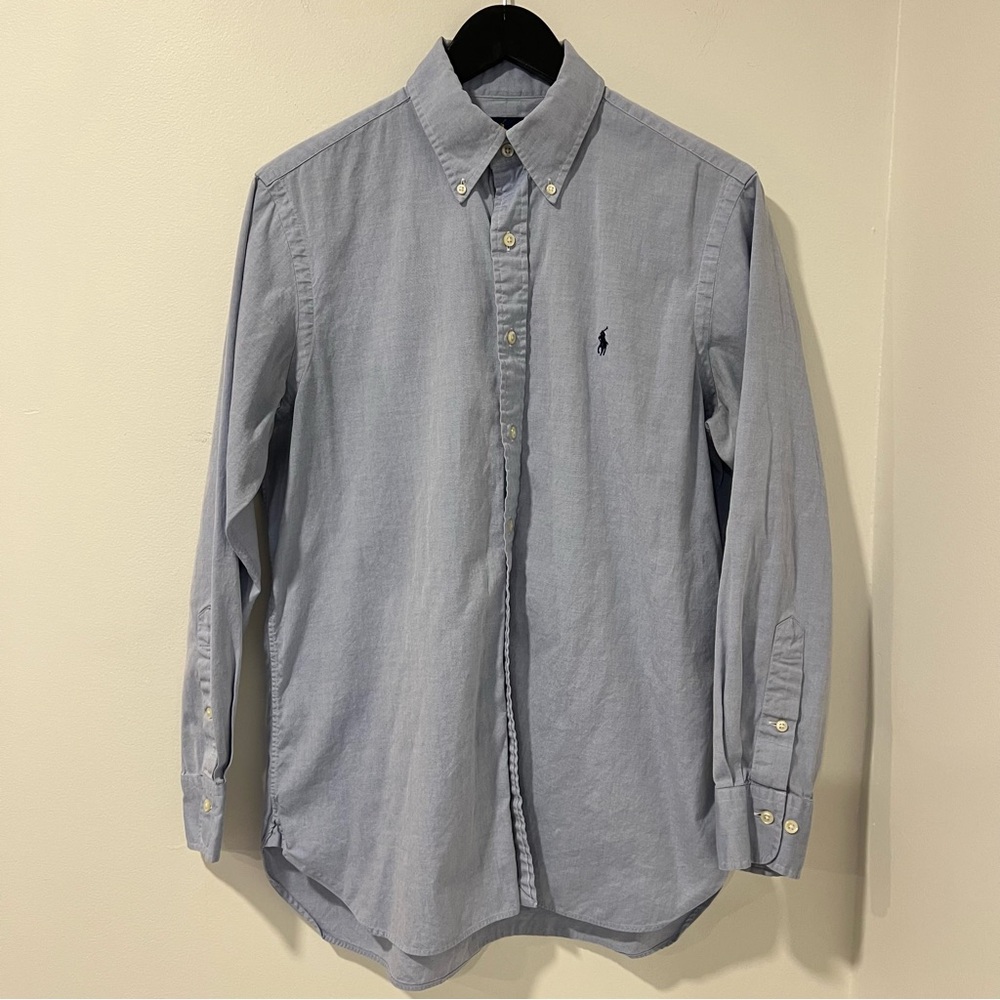 Ralph Lauren Blue Button Down Shirt Mens 15.5 32/33 Long Sleeve